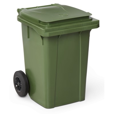Contenedor de desperdicios con tapa y ruedas verde 60 lts. 450x520x700 mm.