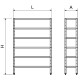 Estantería inox de 6 niveles con estantes de 1,5 mm de espesor