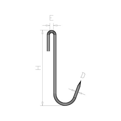Gancho de varilla inox modelo 