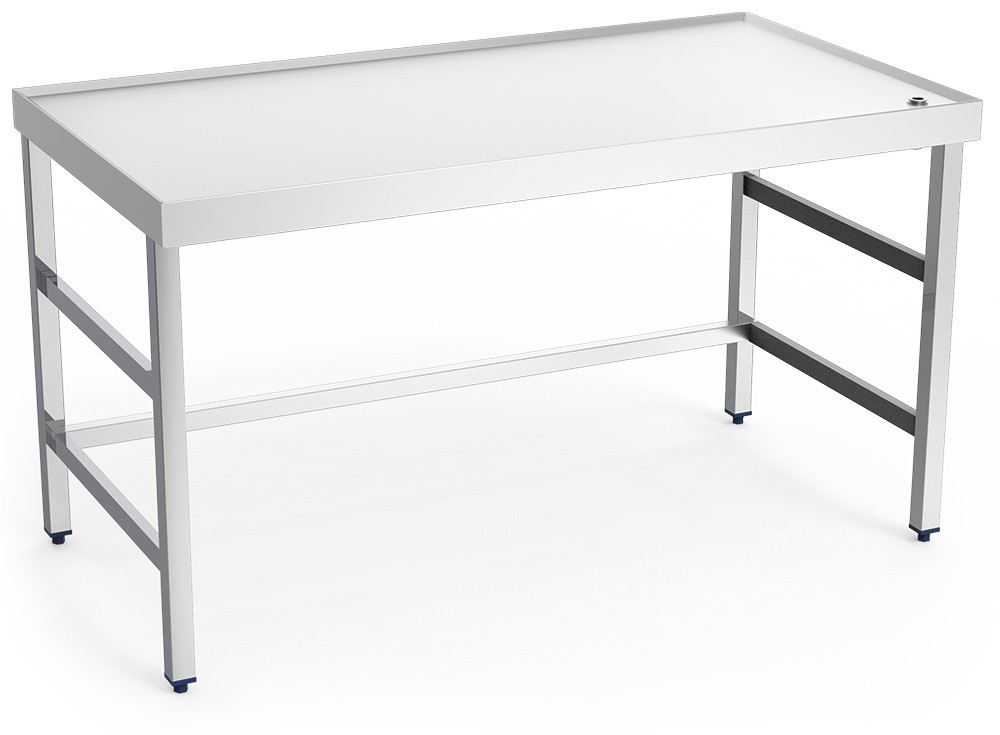 Mesa central con reborde y desagüe sin entrepaño