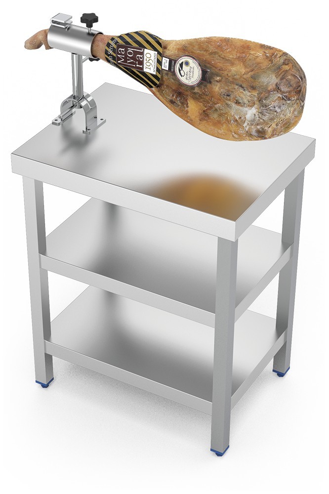 Mesa jamonero acero inoxidable