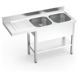 FREGADERO PARA LAVAVASOS 2C,ED 1400X550X850 MM.