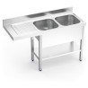 FREGADERO PARA LAVAVASOS 2C,ED 1400X550X850 MM.