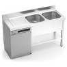 FREGADERO PARA LAVAVASOS 2C,ED 1400X550X850 MM.