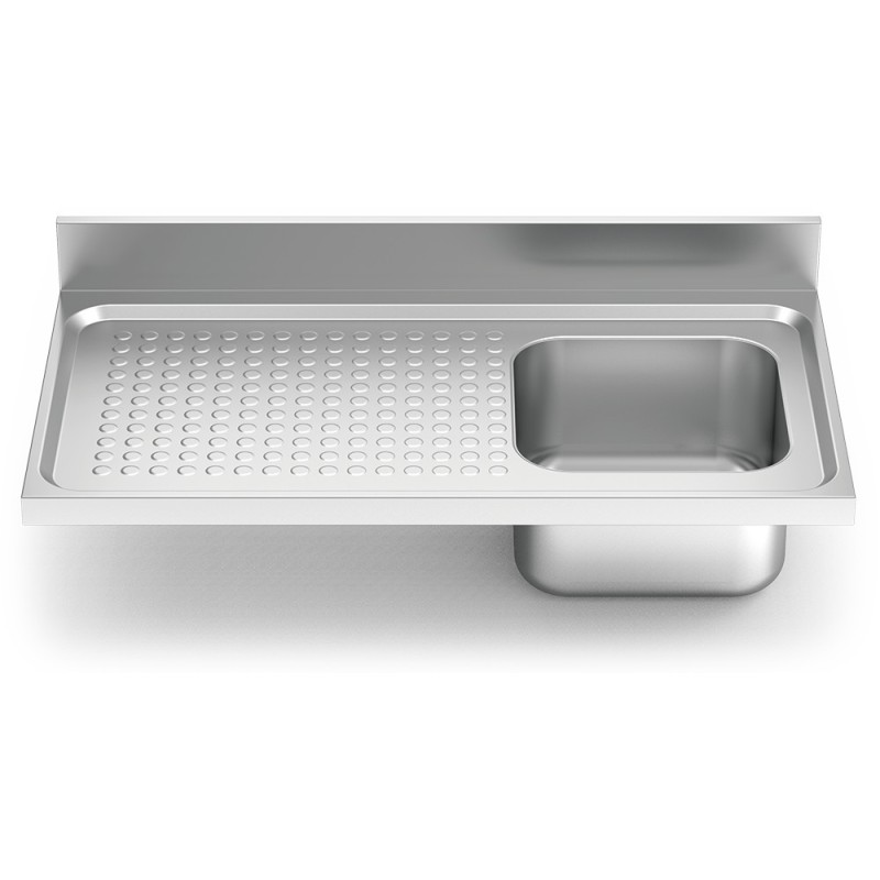 Fregadero inox para acoplar a mueble serie 550 1 cubeta 1 escurridor
