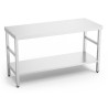 MESA ACERO INOXIDABLE CENTRAL CON ENTREPAÑO. SOLDADA