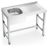 Fregadero 1 seno y escurridor con soporte sin entrepaño