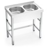 FREGADERO CON SOPORTE 2 senos sin entrepaÃ±o