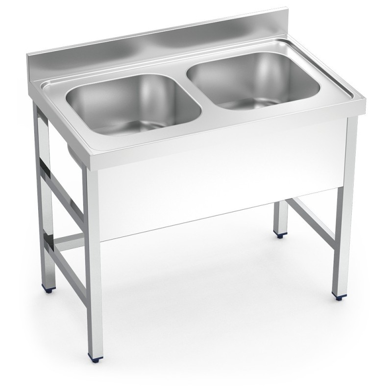 Fregadero con soporte 2 senos