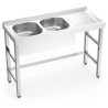 FREGADERO CON SOPORTE 2 senos y escurridor