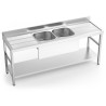 FREGADERO C/SOPORTE C/ENTRE.2C,2E 2000X700X850 MM.
