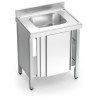 FREGADERO C/PTAS.CORREDERAS 1C 800X600X850 MM.