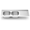 FREGADERO 1200X500 2 CUBETAS Y 1 ESCURRIDOR DCHA.
