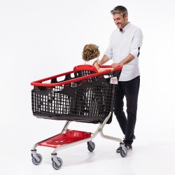 CARRO COMPRA Compact Loop 200 L sin monedero. Con asiento para niños. 
