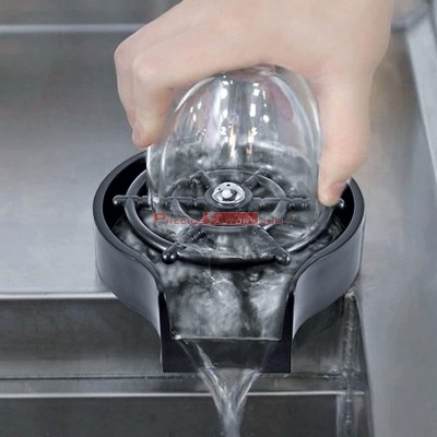 Enjuagador de vasos y jarras a presión para fregadero