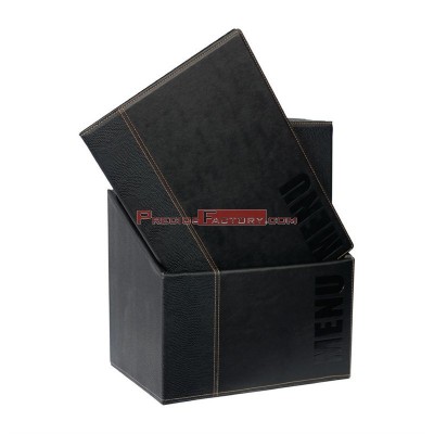 Juego porta-menús securit con caja de almacenaje a4 negro (caja 20)