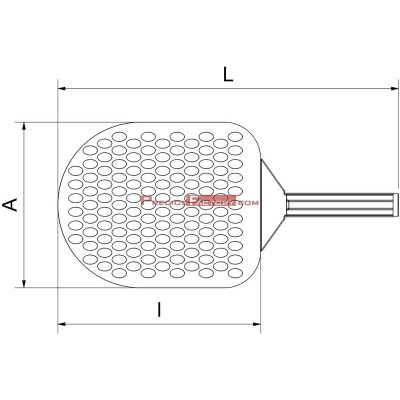 Pala perforada para pizza mango corto acero inoxidable