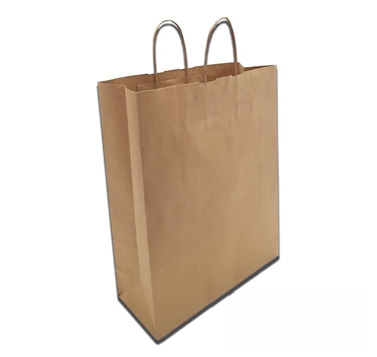 Bolsa de papel kraft con asas rizadas. 32+12x40 cm - 250 ud. Modelo: BPA020