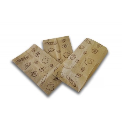 Bolsas de pan. Bolsa de papel kraft para pastelería 14+6x26cm, 1000 ud. Modelo: BPA011
