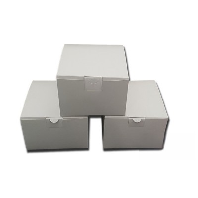 Caja cartón multiusos blanco con apertura superior y automontable. 12x13.5x8 cm. 160 ud. Modelo: CEN005