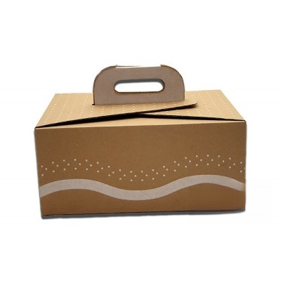 Caja para picnic y menú, de cartón marrón kraft, de fácil montaje. Modelo: CPH002