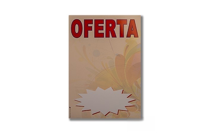 Cartel Oferta para grandes superficies y supermercados 200 grs. Modelo: COS002