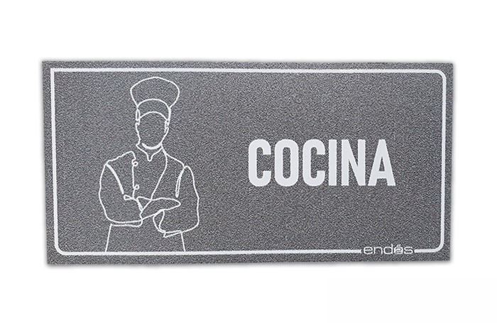 Cartel pictograma señalización adhesivo para COCINA. Medida de 12x6 . Modelo: CAP018