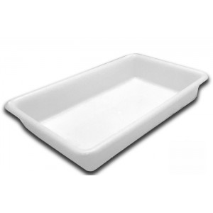 Cubeta rectangular de 7 litros color blanco apta para uso alimentario de fácil limpieza. Modelo: CUB103