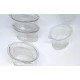 Envase de forma ovalada con tapa incorporada de 80 cc transparente PET tipo salsera. 1000 ud. Modelo: PET012