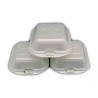 Envase menús de hamburguesa pequeño PET 100 % reciclado  blanco. 500 UD. Modelo: PET001