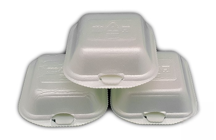 Envase menús de hamburguesa pequeño PET 100 % reciclado  blanco. 500 UD. Modelo: PET001