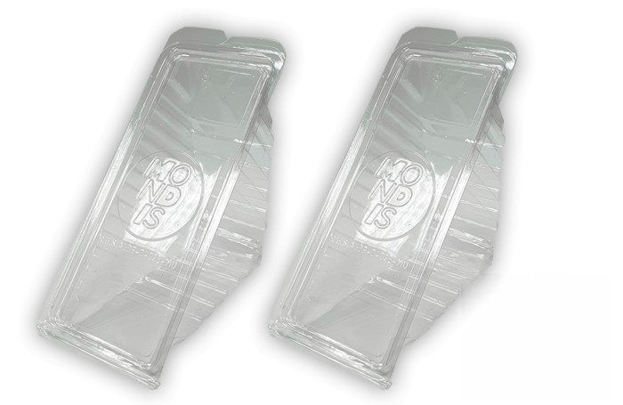 Envase menús de plastico fabricado en PET para sandwich.. Modelo: PET005