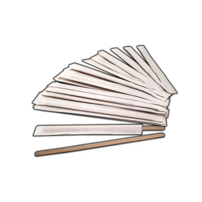 Removedores desechables de madera enfundada individualmente de 14 cm. 1000 ud Modelo: PMC003