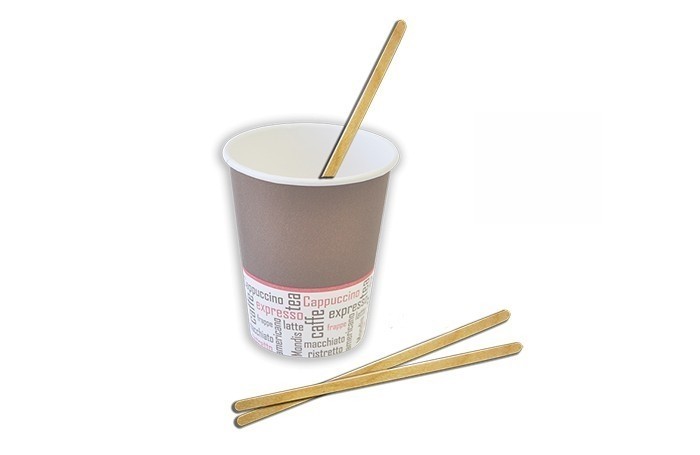 Removedores desechables - paletina de madera para bebidas de 14 cm. Paquetes de 1000 unidades.. Modelo: PMC001