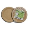 Plato de cartón marrón kraft compostable de 18 cm especial para blondas rodal. Modelo: PRK003