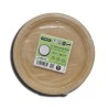 Plato de cartón marrón kraft compostable de 25 cm especial para blondas rodal. Modelo: PRK005