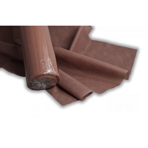 Rollo de mantel 120x50 cm color chocolate fabricado en polipropileno y celulosa