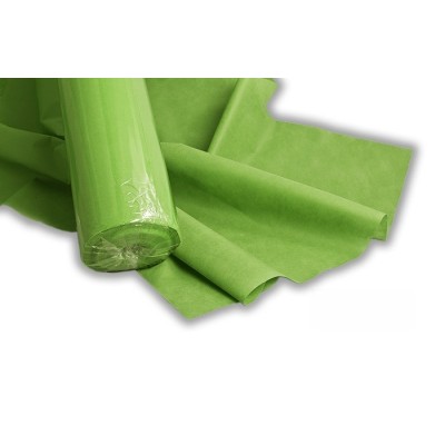 Rollo de mantel de color verde pistacho fabricado en polipropileno y celulosa, ideal para todo tipo de celebraciones