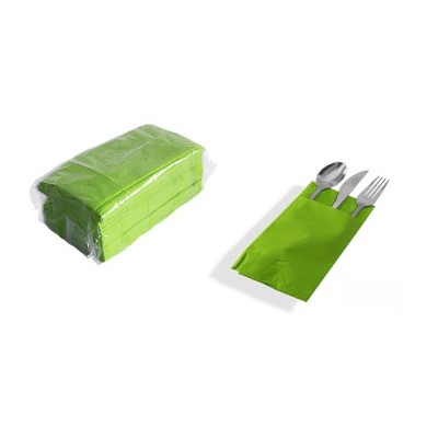 Servilleta canguro 40x40 verde pistacho, fabricada en tissue 2 capas, acabado microgofrado. Modelo: SER834
