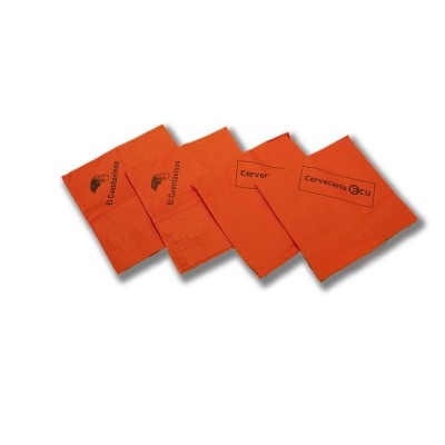 Servilleta de color naranja 20x20 de 2 capas calidad tissue. Modelo: SER218