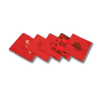 Servilleta de color roja 20x20 de 2 capas calidad tissue. Modelo: SER214