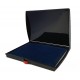 Tampón almohadilla con tinta de color azul para sello en caja de plástico. Modelo: TAS003