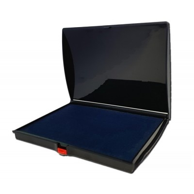Tampón almohadilla con tinta de color negro para sello en caja de plástico. Modelo: TAS001