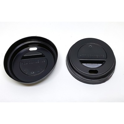 Tapa de color negro para vaso de carton para bedidas calientes 4 oz VCA006. Modelo: TCA005