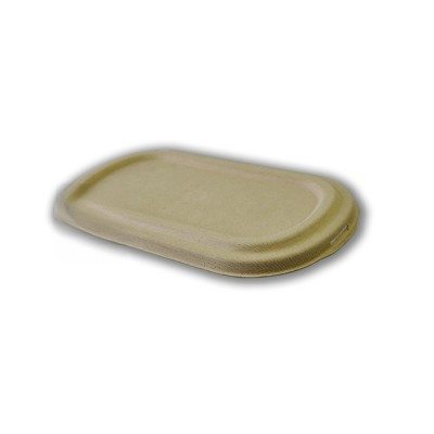 Tapa para envases rectangulares fabricado en pulpa natural ecológico, compostable. Para bandejas desechables - Modelo: ECT014