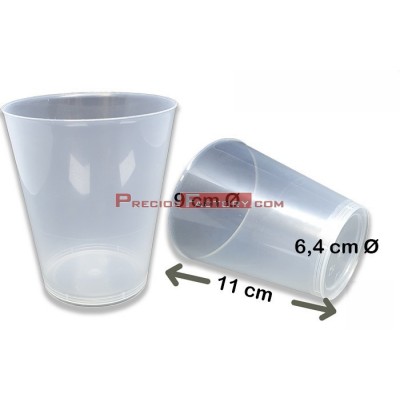 Vaso de sidra de 450 cc irrompible, fabricado en polipropileno, indicado para cubalibres o sidra