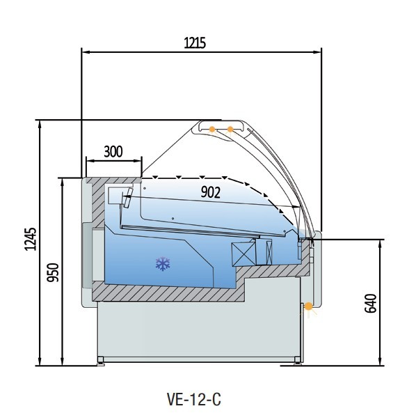 Vitrina carniceria charcuteria Modular VE-12 
