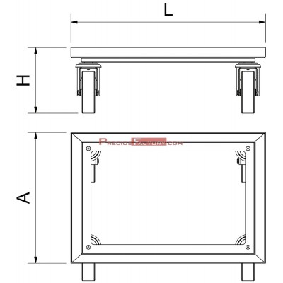 Plataforma rodante acero inoxidable Euronorm 600x400