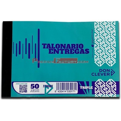 Talonario “entregas” 15.5x10.5 cm triplicado