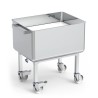 Carro contenedor inox fondo elevable y desague
